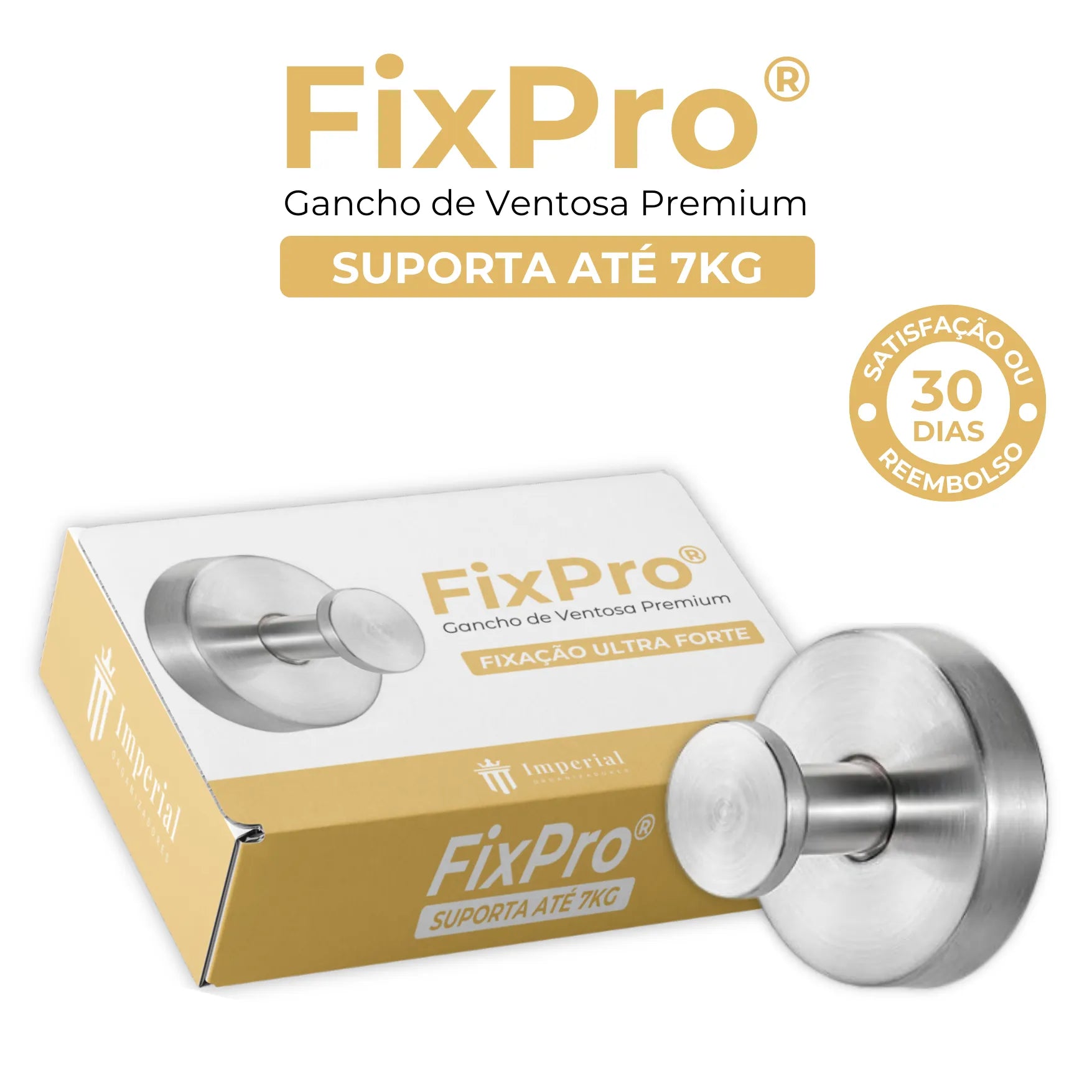 FixPro® – Gancho de Ventosa Premium (Fixação Ultra Forte sem Furos!) – Compre 1 Leve 2!