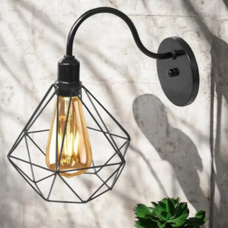 Arandela de Parede em Formato Diamante com Design Retrô Vintage