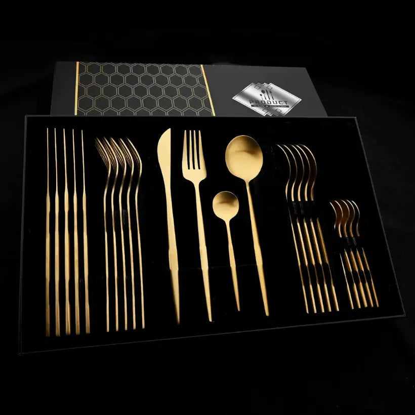 Conjunto de Talheres Dourado Royal Gold™ 24 Peças