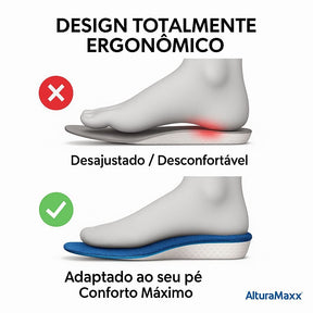 AlturaMaxx™ – Palmilha Ortopédica Invisível +3,5cm