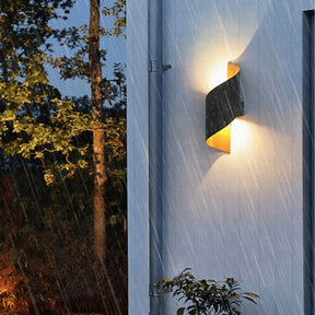 Arandela de Parede para Exterior com LED em Formato Espiral