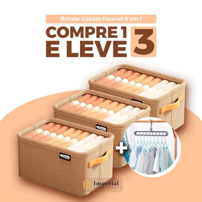 [Compre 1 Leve 3] Organizador de Roupas Dobrável Imperial Box® + Brinde: Cabide Flexível 9 em 1