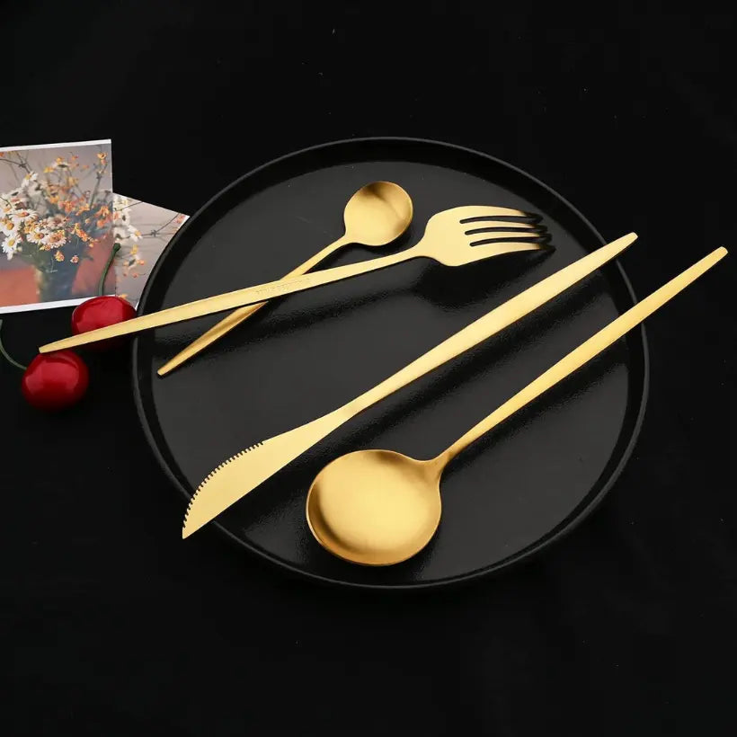Conjunto de Talheres Dourado Royal Gold™ 24 Peças